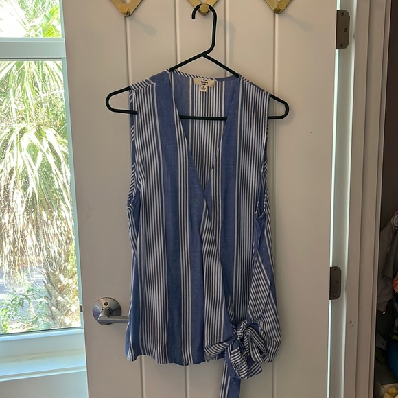 Blue and White strip too cute side tie Medium - Picture 1 of 3